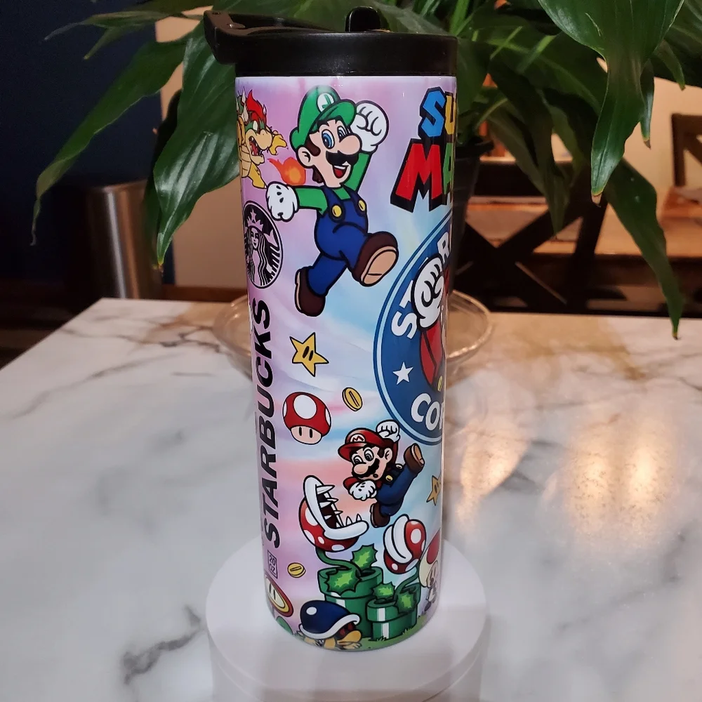 Super Mario Bros. Coffe 20oz Tumbler  with duo lids 🎉sale